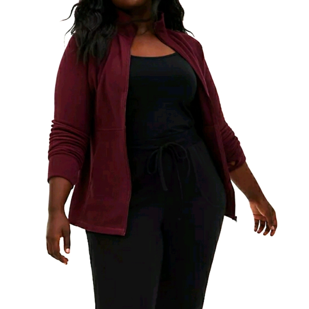Torrid Deep Wine Athletic Zip Up Jacket